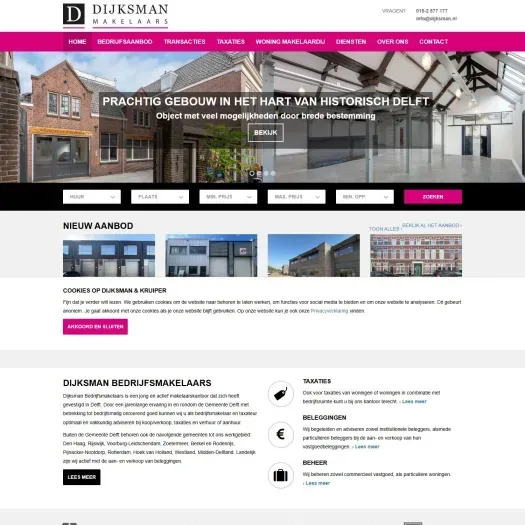 Screenshot of the website of www.dijksman.nl