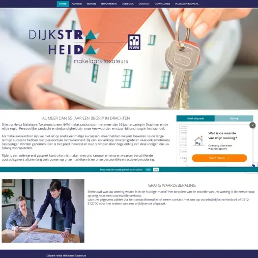 Screenshot van de website van www.dijkstra-heida.nl