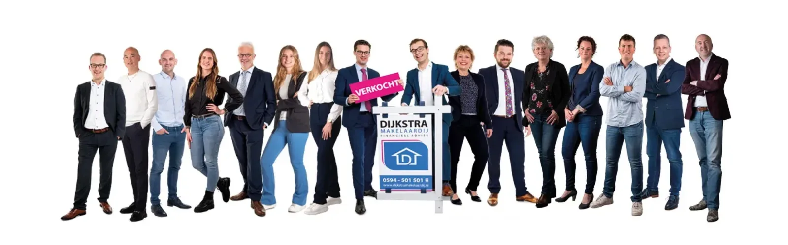 Team foto van Dijkstra Makelaardij en Financieel Advies