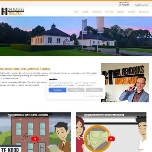 Screenshot of the website of www.dirkhendriks.nl