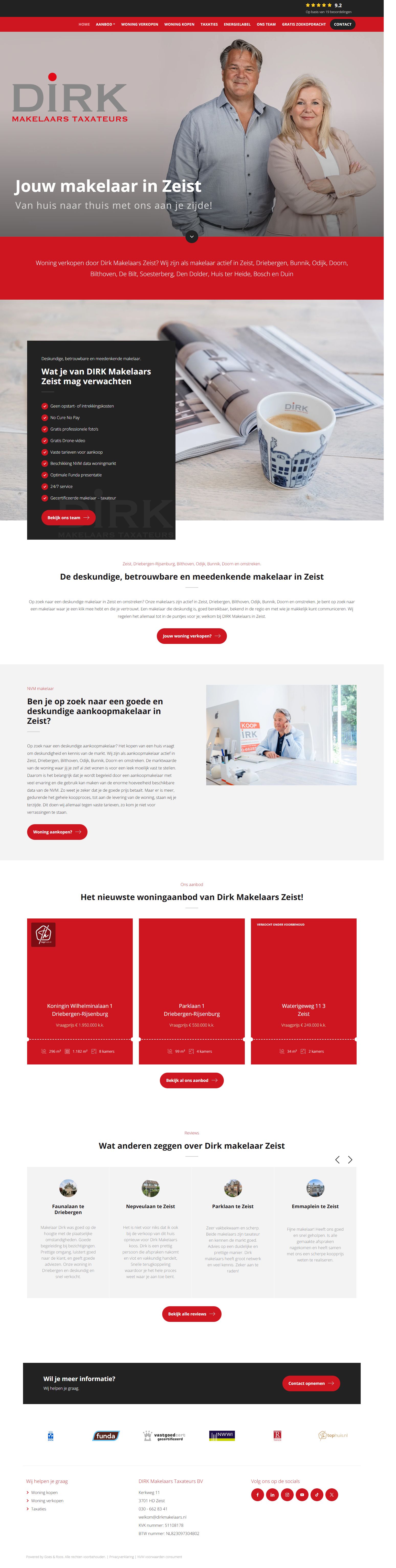 Screenshot der Website von www.dirkmakelaars.nl