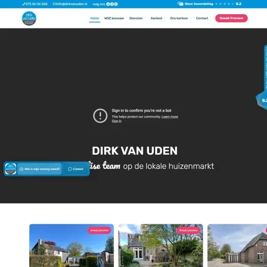 Screenshot van de website van www.dirkvanuden.nl