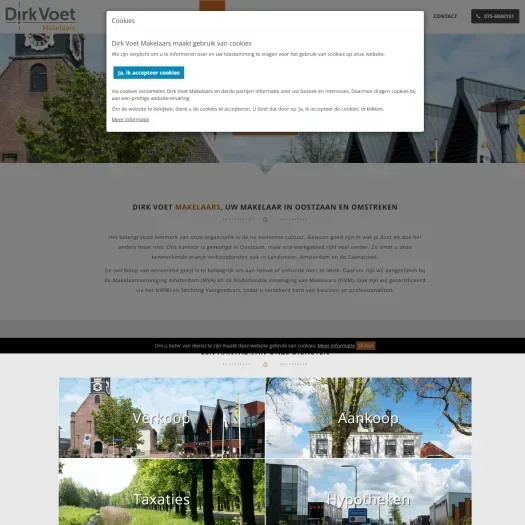 Capture d'écran du site web de www.dirkvoet.nl