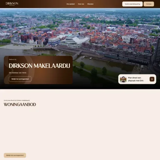 Capture d'écran du site web de dirksonmakelaardij.nl