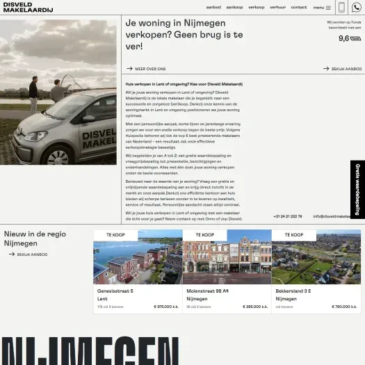 Screenshot van de website van www.disveldmakelaardij.nl
