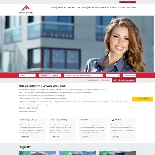 Screenshot der Website von www.dittersfranssen.nl
