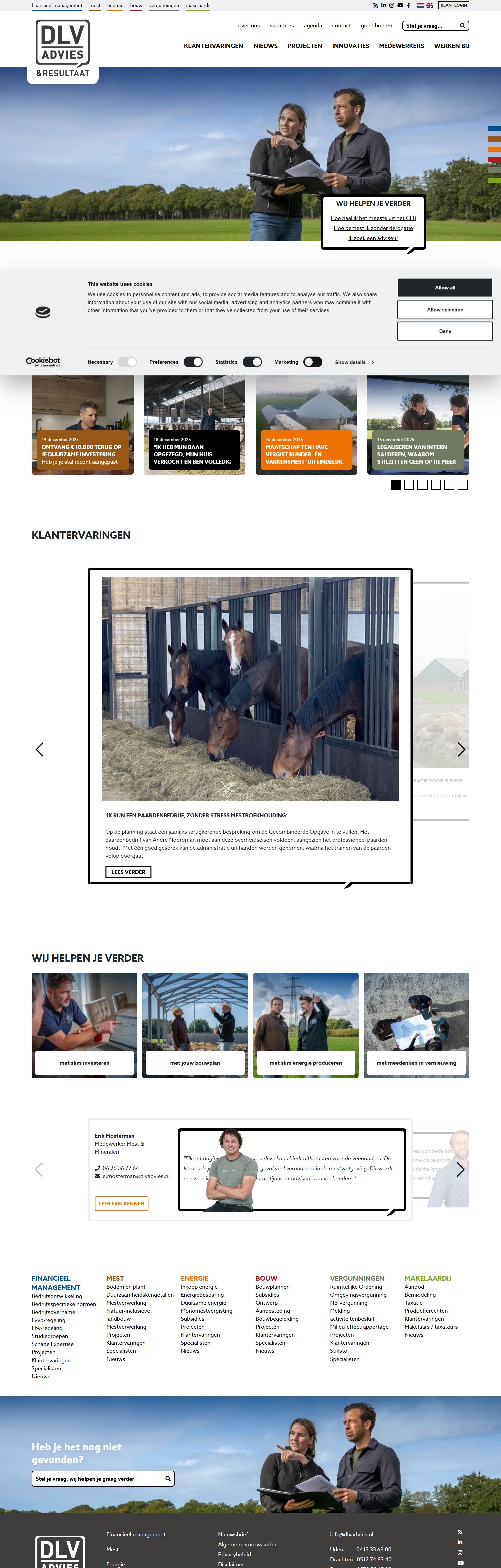 Screenshot der Website von www.dlvadvies.nl