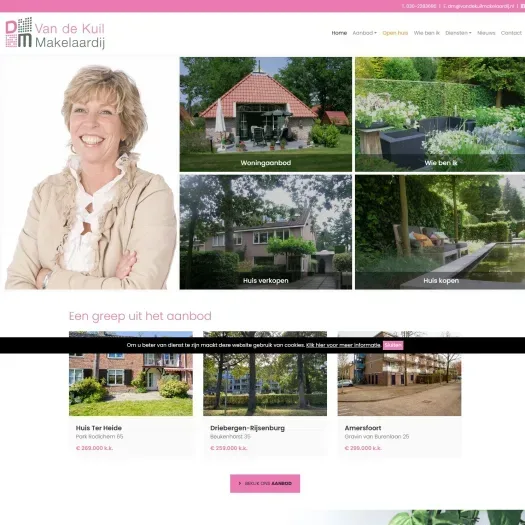 Screenshot of the website of www.dmvandekuilmakelaardij.nl
