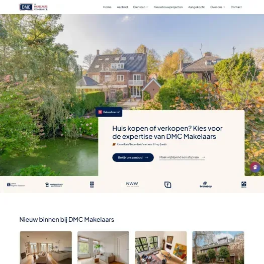 Screenshot der Website von www.dmcmakelaars.nl