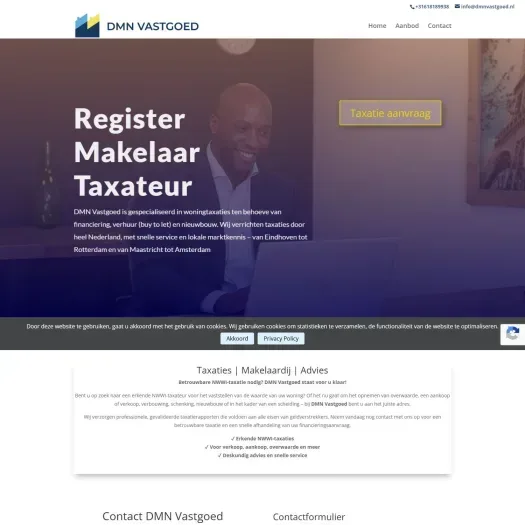 Screenshot of the website of www.dmnvastgoed.nl