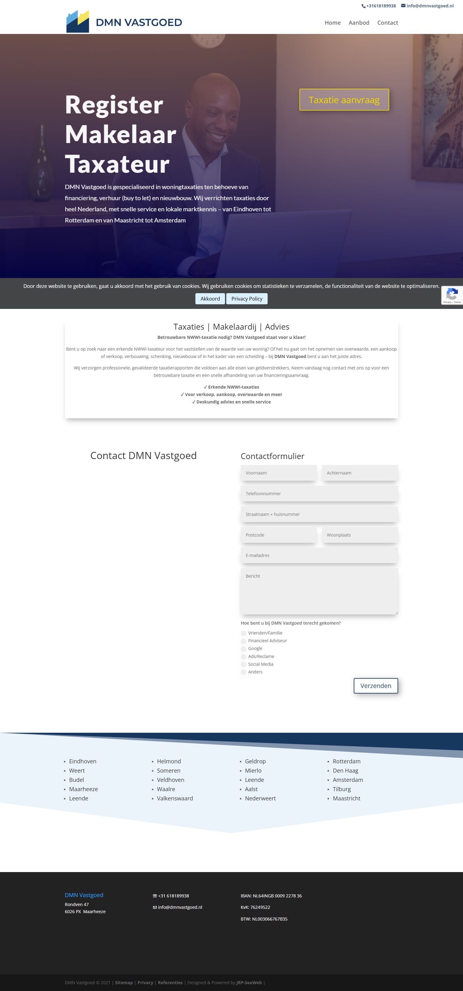 Screenshot of the website of www.dmnvastgoed.nl