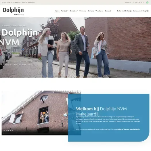 Screenshot of the website of www.dolphijn.nl