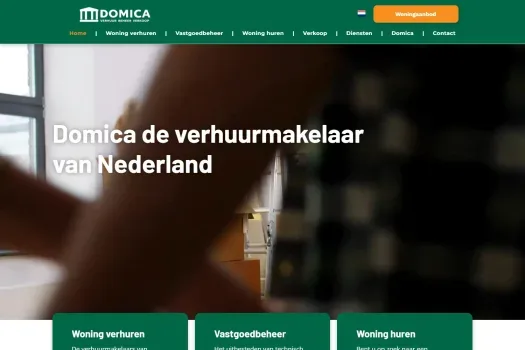 Screenshot van de website van domica.nl