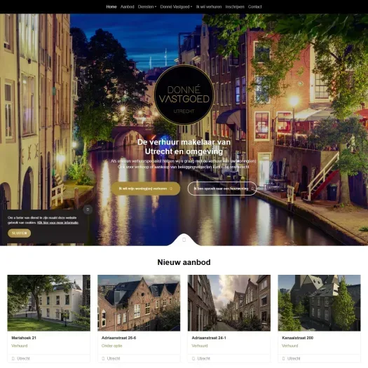Screenshot van de website van www.donnevastgoed.nl