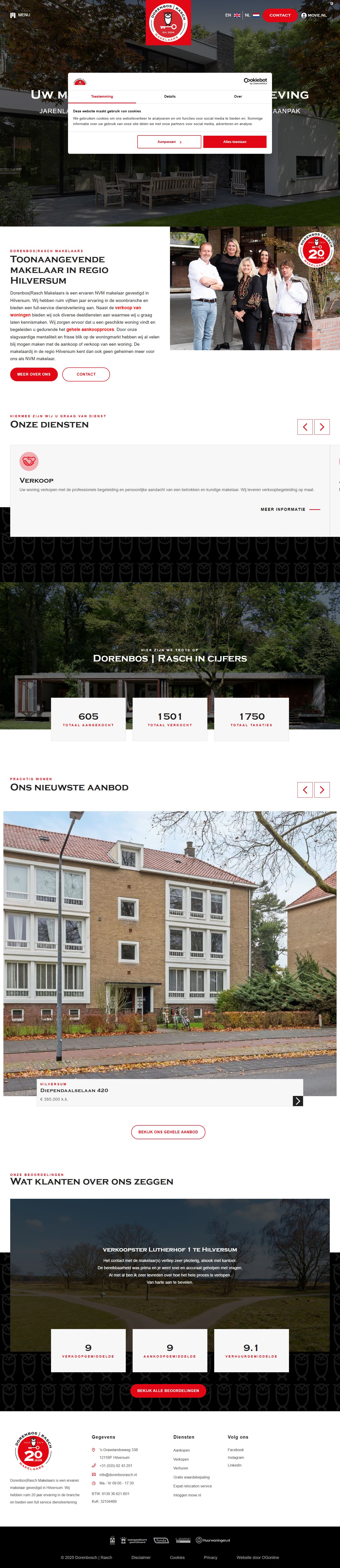 Screenshot der Website von www.dorenbosrasch.nl