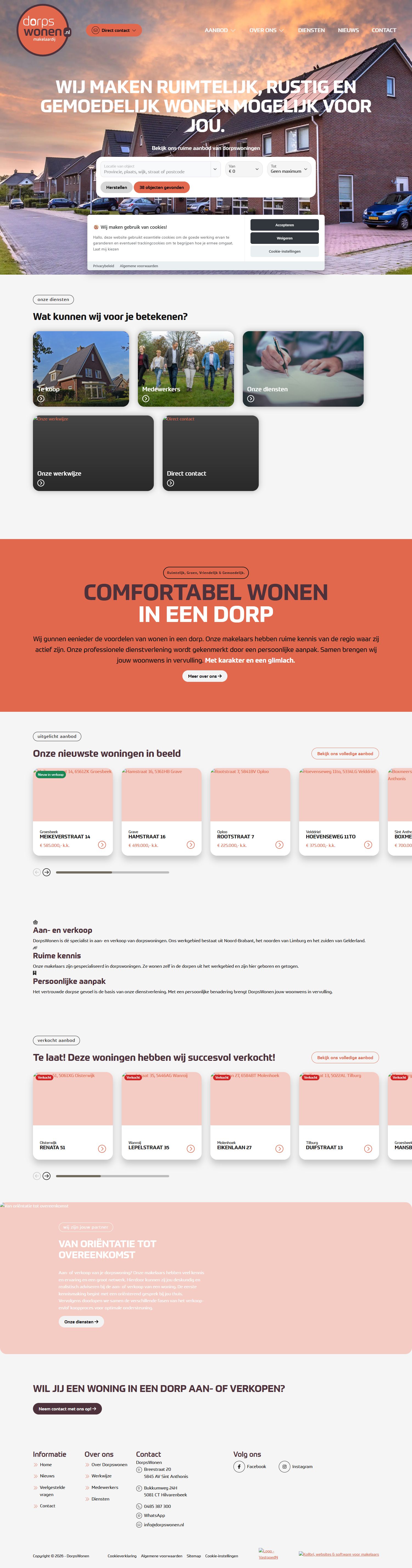 Screenshot der Website von www.dorpswonen.nl