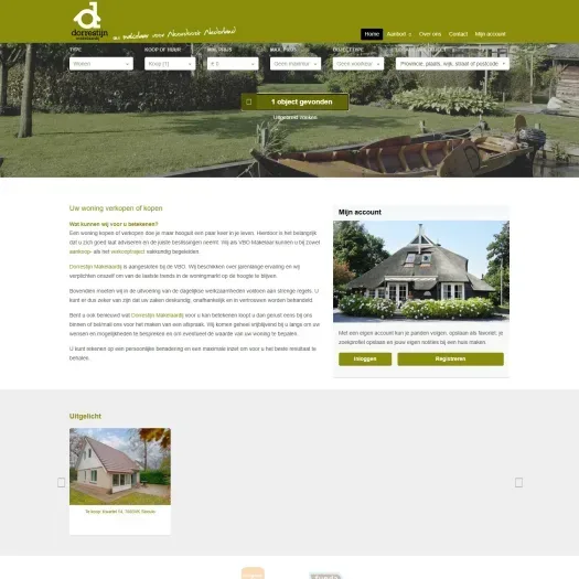 Screenshot of the website of dorrestijnmakelaardij.nl