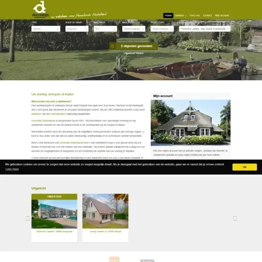 Screenshot van de website van www.dorrestijnmakelaardij.nl