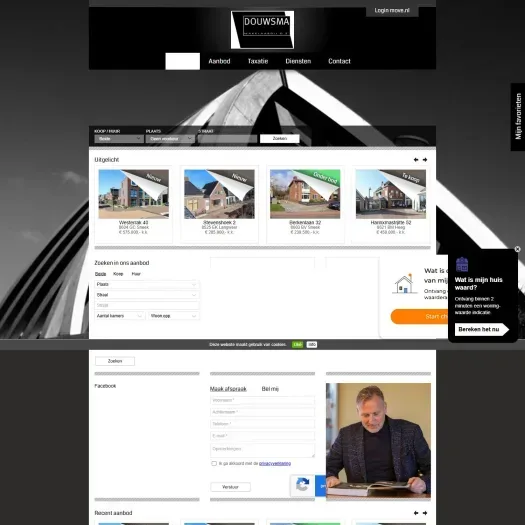 Screenshot van de website van www.douwsmamakelaardij.nl
