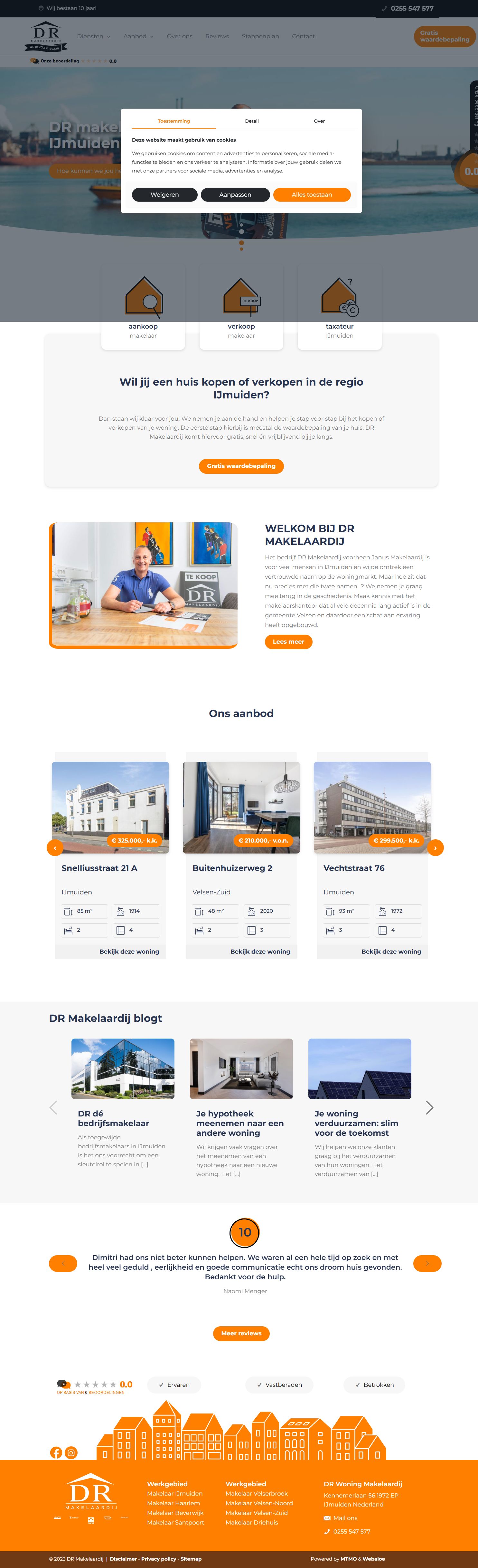 Capture d'écran du site web de www.janusmakelaardij.nl