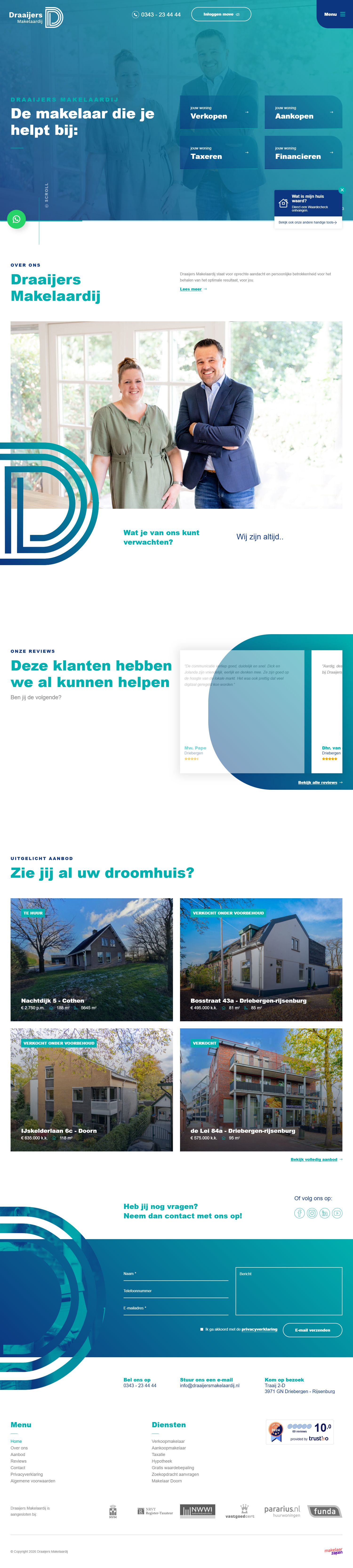 Screenshot der Website von www.draaijersmakelaardij.nl