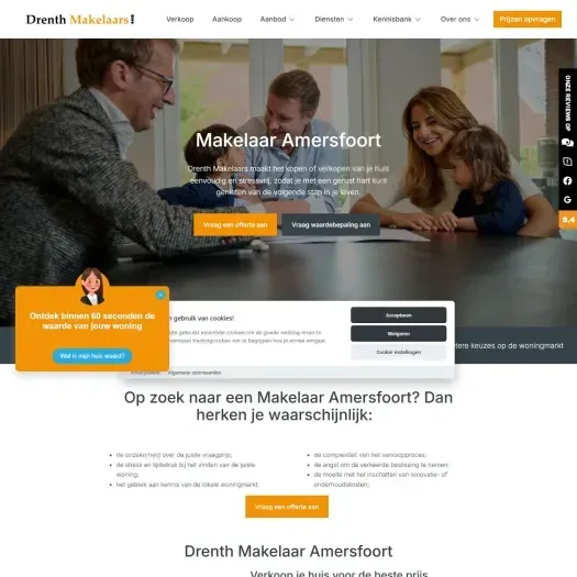 Screenshot of the website of www.drenthmakelaars.nl