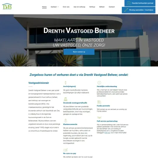 Screenshot van de website van www.drenthvastgoed.nl