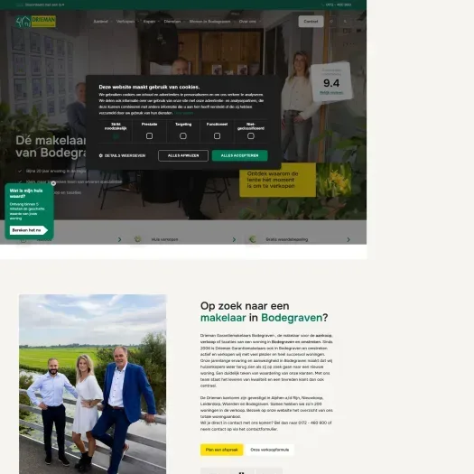 Screenshot van de website van www.driemanbodegraven.nl