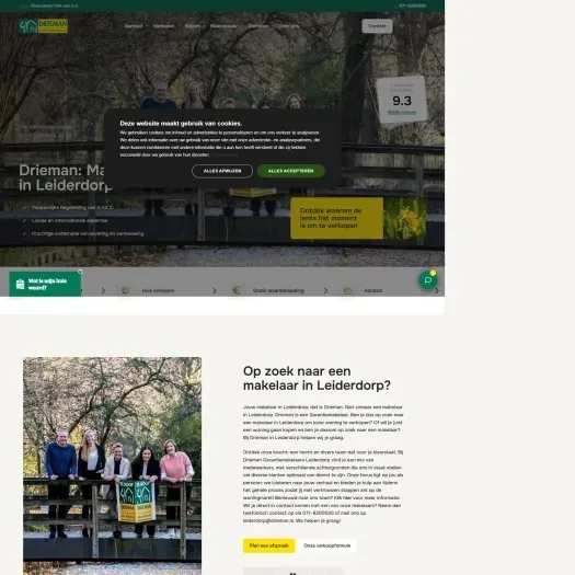 Screenshot der Website von www.driemanleiderdorp.nl