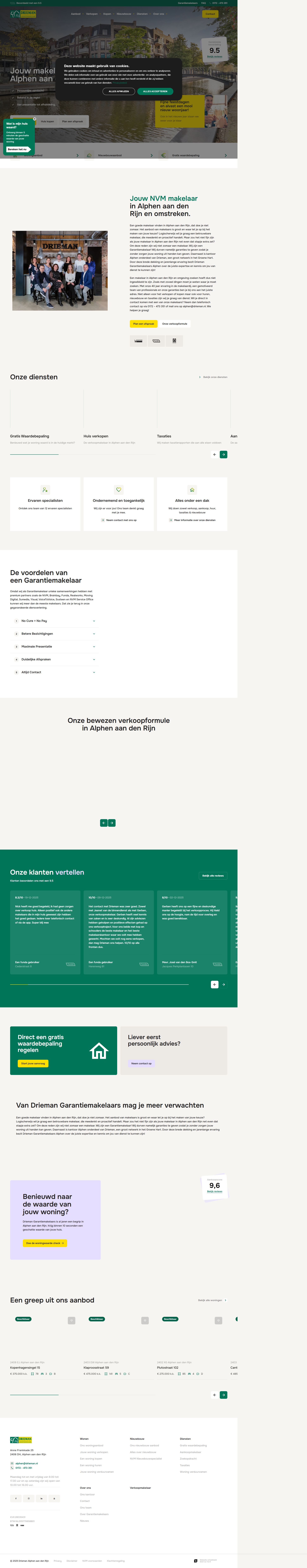 Screenshot van de website van www.driemanalphenaandenrijn.nl