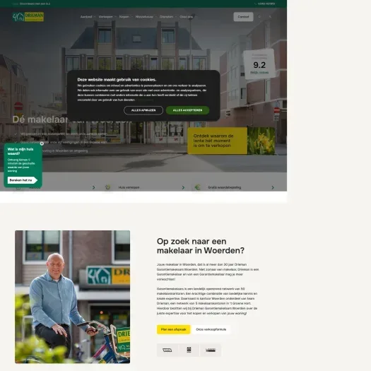Screenshot van de website van www.driemanwoerden.nl