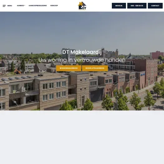 Screenshot of the website of www.dtmakelaardij.nl