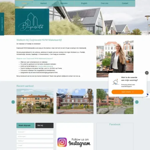 Screenshot van de website van www.duijnisveldmakelaardij.nl