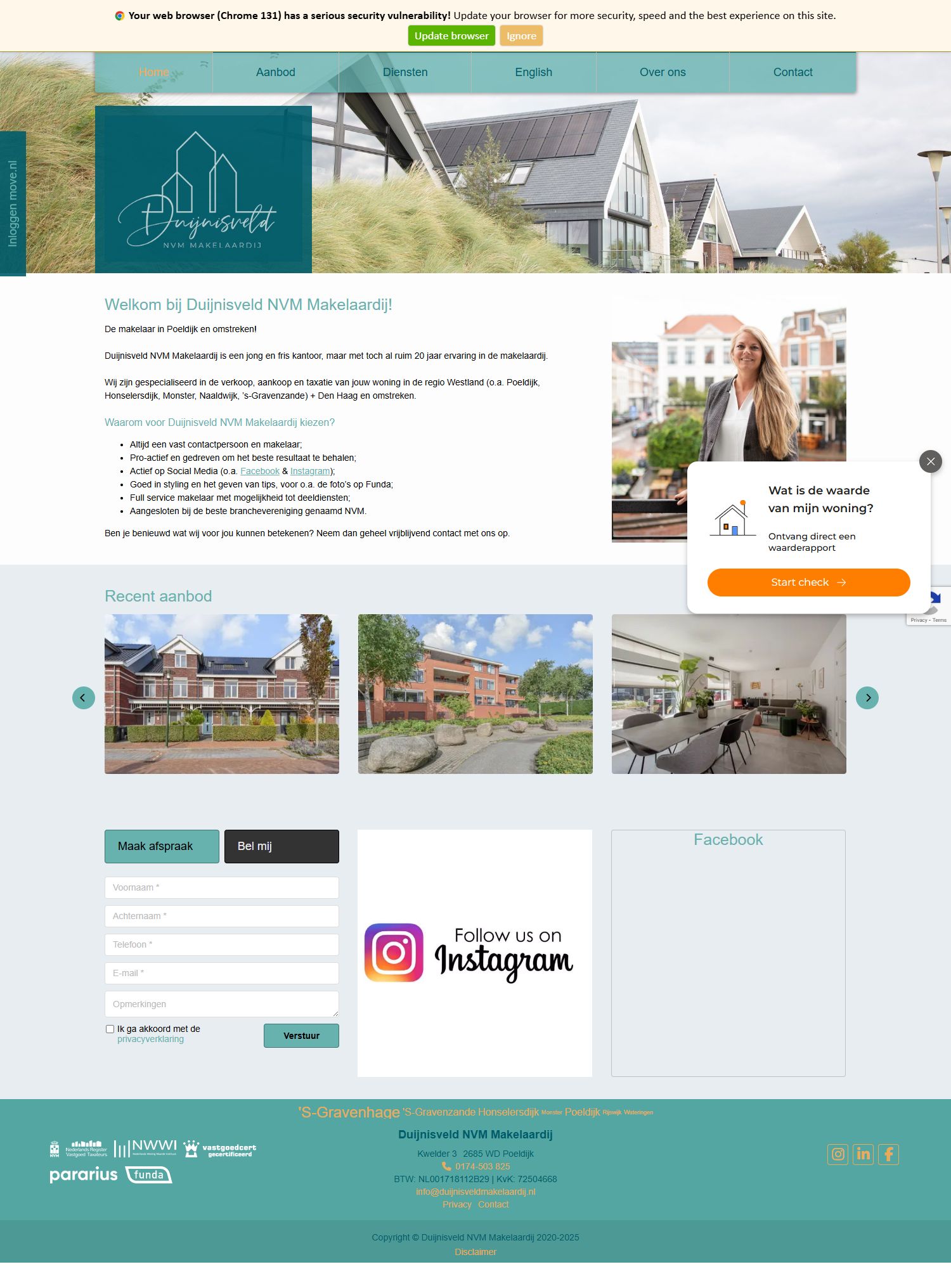 Screenshot der Website von www.duijnisveldmakelaardij.nl