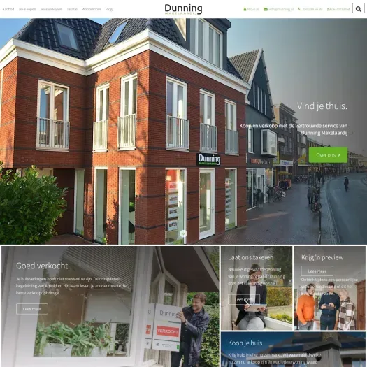 Screenshot of the website of www.dunning.nl