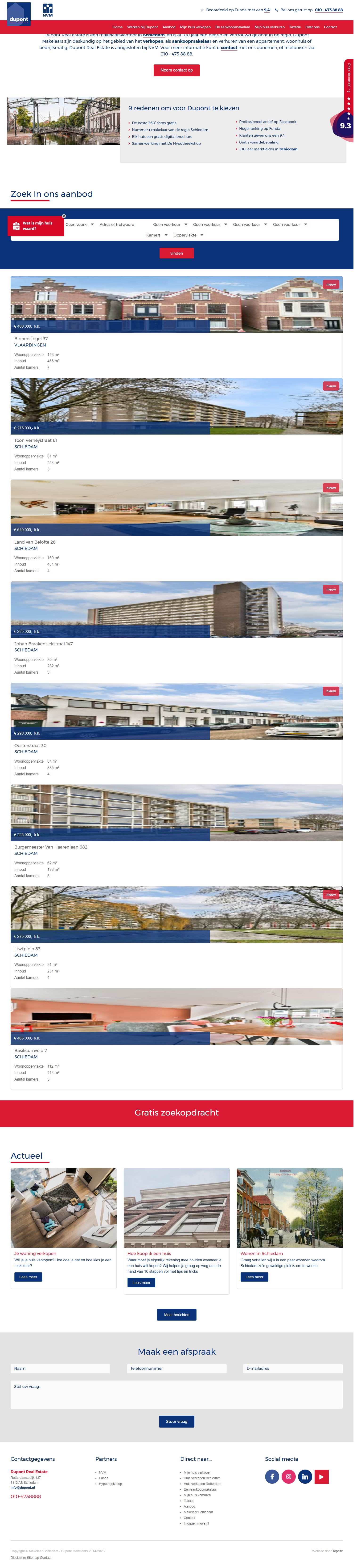 Capture d'écran du site web de www.dupont.nl