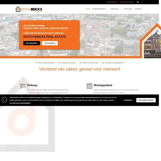 Screenshot van de website van dutchbrickx.nl