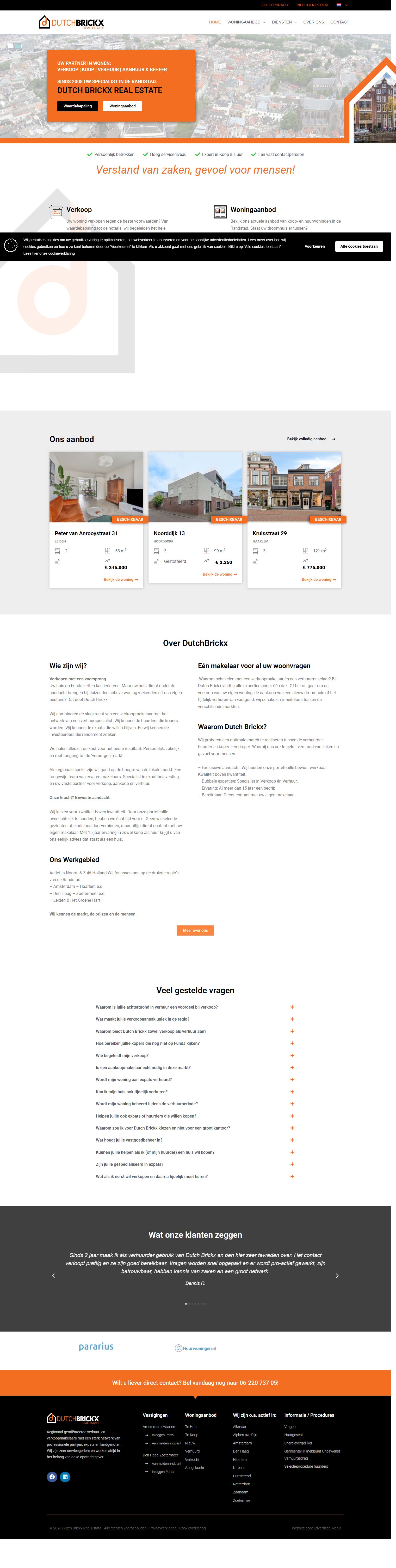 Screenshot der Website von www.dutchbrickx.nl