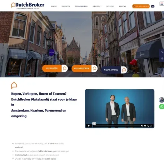 Screenshot of the website of dutchbroker.com