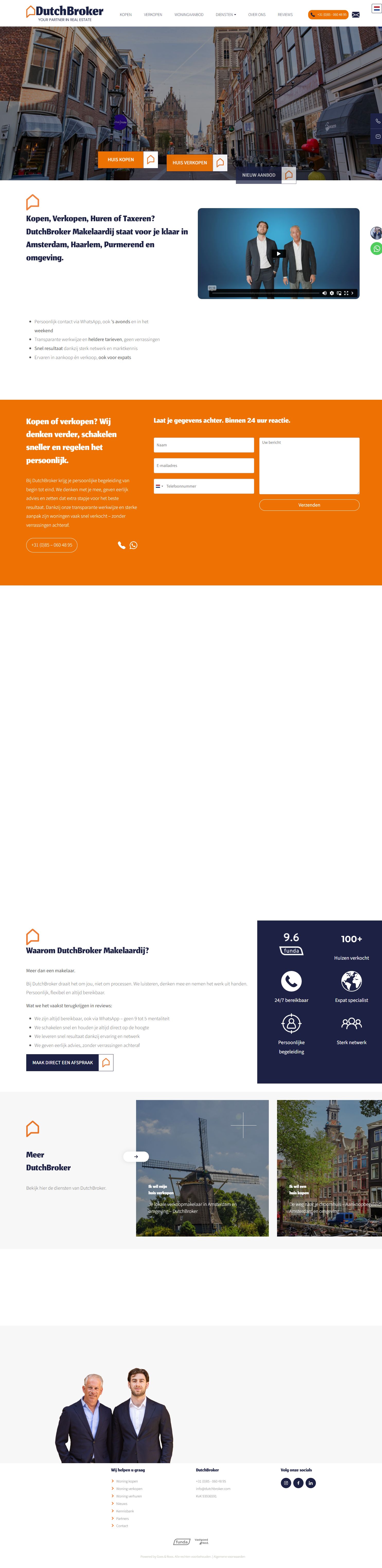 Screenshot van de website van www.dutchbroker.com