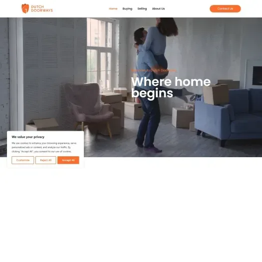 Screenshot der Website von www.dutchdoorways.nl