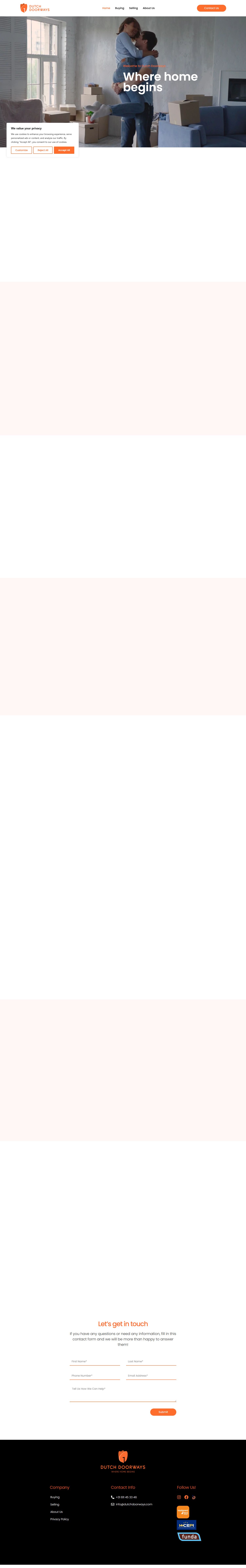 Screenshot der Website von www.dutchdoorways.nl