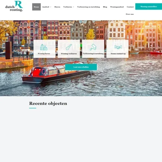 Screenshot der Website von www.dutchrenting.nl