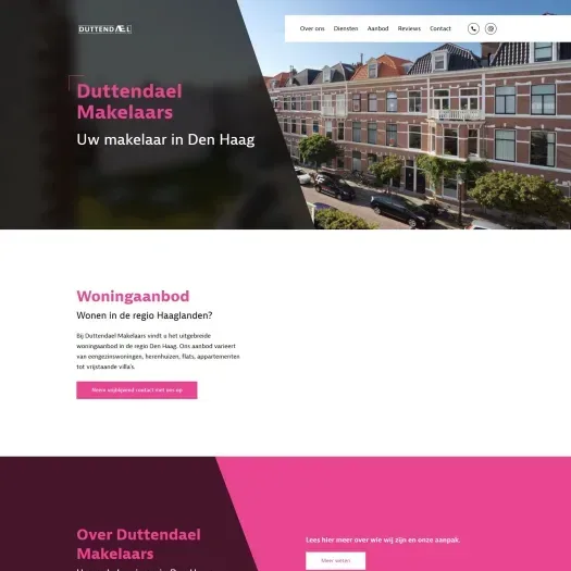 Screenshot van de website van www.duttendael.nl