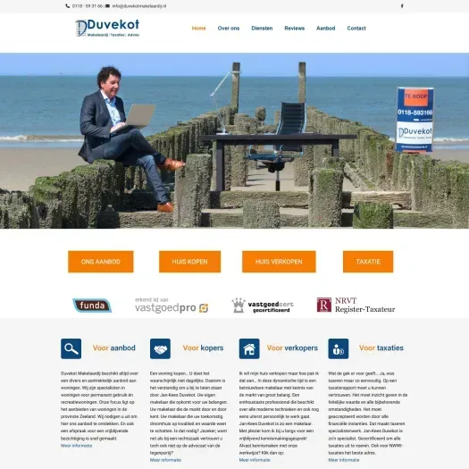 Screenshot van de website van www.duvekotmakelaardij.nl