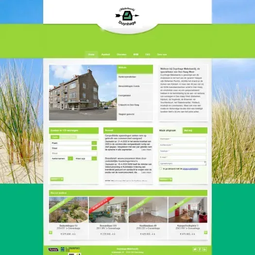 Screenshot of the website of www.duynhage.nl