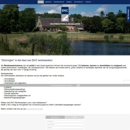 Screenshot der Website von www.dvcrentmeesters.nl