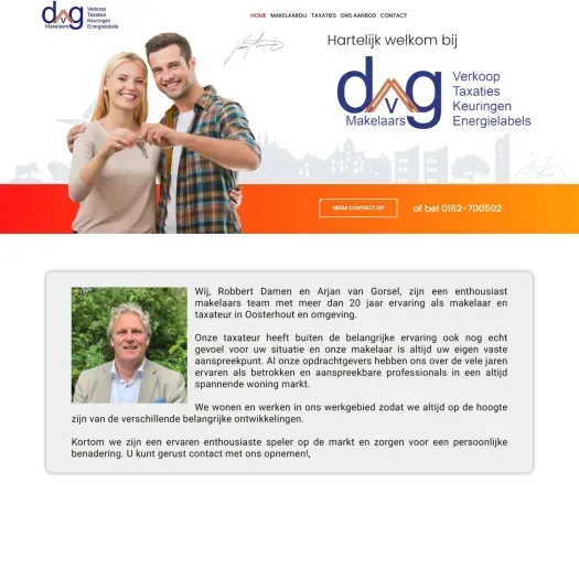 Capture d'écran du site web de www.dvgmakelaars.nl