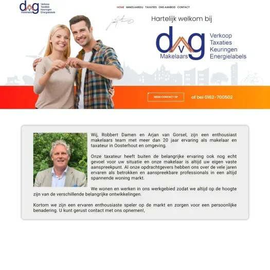 Screenshot der Website von www.dvgmakelaars.nl
