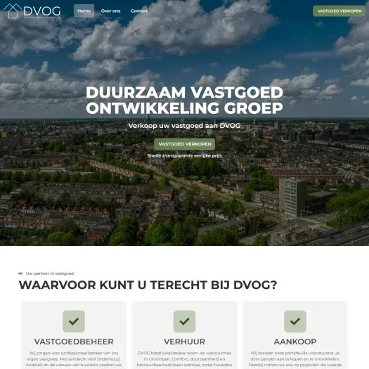 Screenshot van de website van dvog.nl
